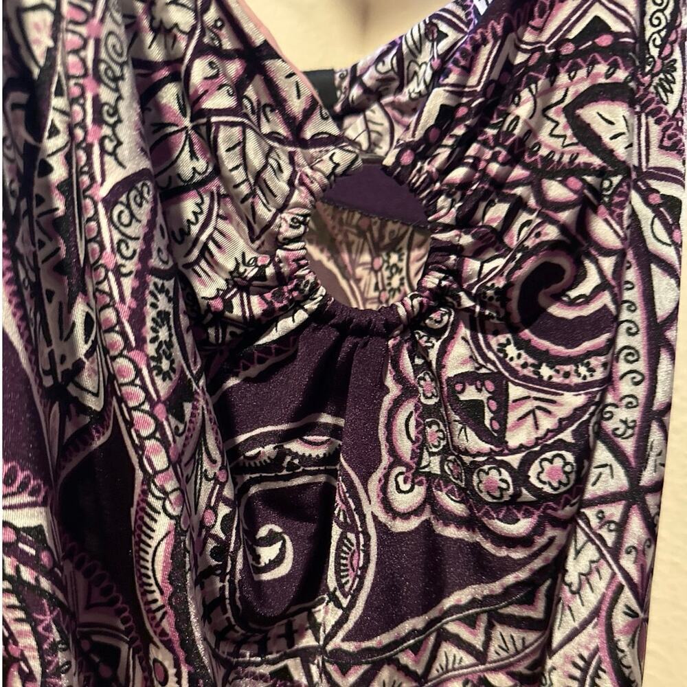 I-N-C International Concepts Purple Paisley Maxi Dress Built in Shelf Bra | EUC - Picture 5 of 9